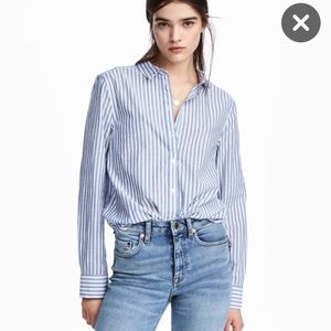 H&M New w/ tags Blue and White striped button down